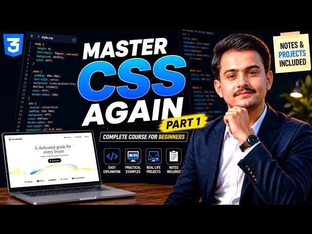 Master CSS Again | CSS Full Course for Beginners Part 1 | Complete CSS Tutorial with Notes & Project