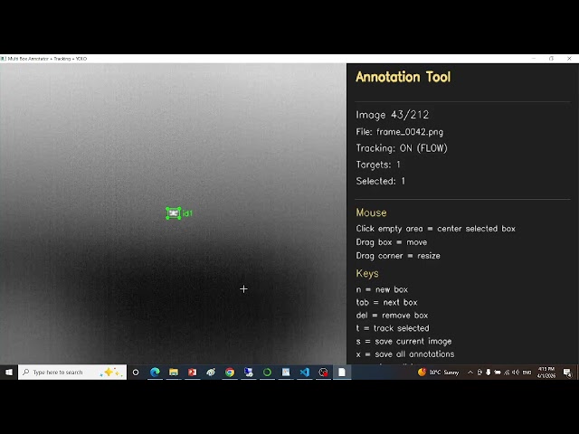 Annotation Tool with Auto Simple Tracking (Python + OpenCV)