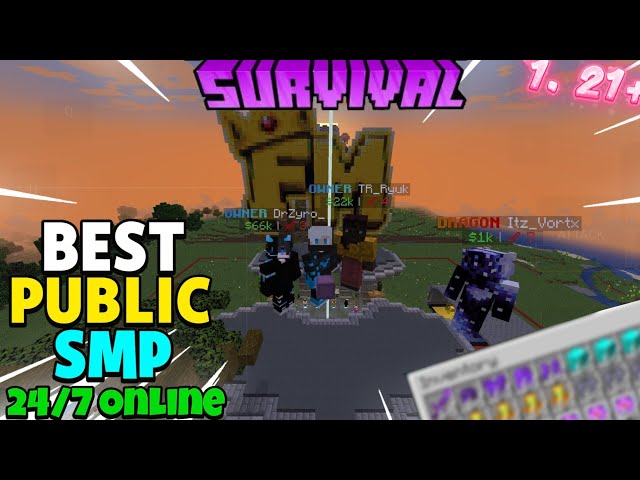 ☔ Join Best Survival Public Smp Server For Minecraft 🍩 | Java + PE | 24/7 Online | Free To Join 🎬