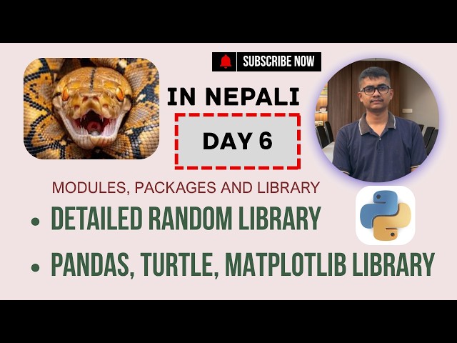 Python Libraries | Random | Pandas | Turtle | Matplotlib | Day 6 | Beginners Series Level 2