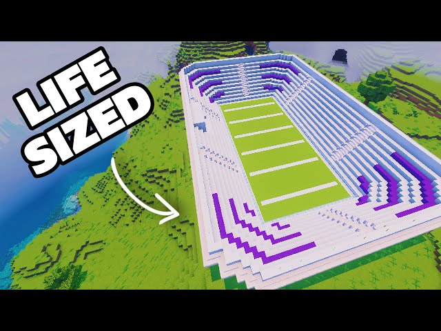 I Built The World’s BIGGEST Football Stadium In Minecraft!