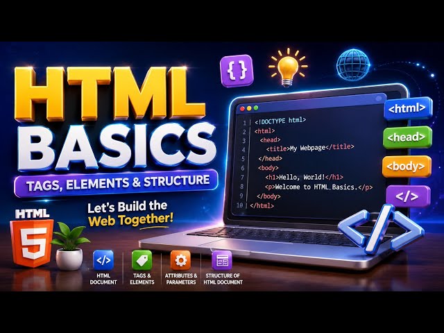 💻✨ HTML Basics Made Easy! | Learn HTML Tags & Elements 🚀