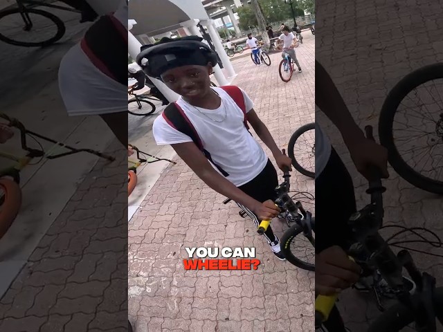 Taught this kid How To Wheelie his Bike! 🔥