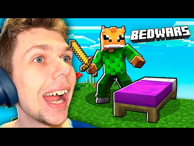 My First Win in Bedwars Minecraft with Michael!