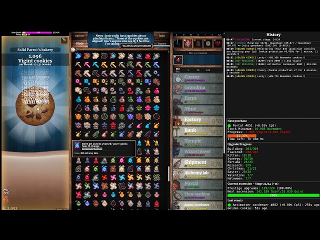 7.441 trevigintillion cookies | Cookie Clicker 100% TAS (631/639)
