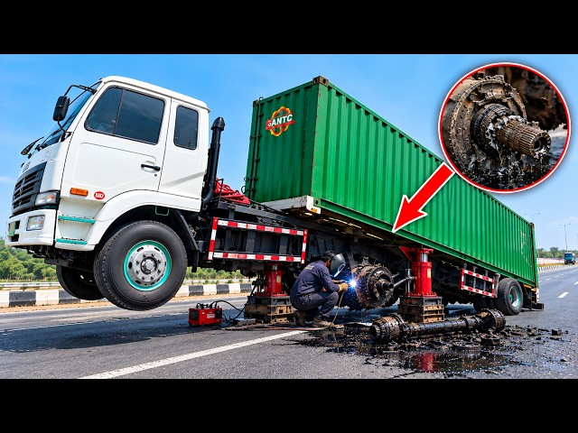 Loaded Truck Tube Axle Snapped! 😱 Broken Tube Axle — Emergency Roadside Repair by Expert Mechanics