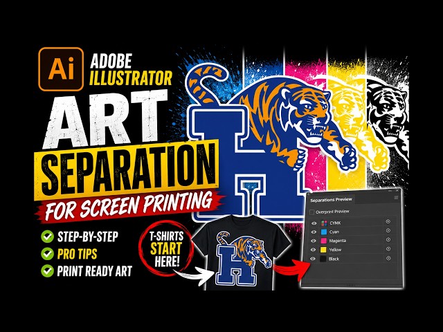Adobe Illustrator Art Separation Tutorial for Screen Printing. Includes film output