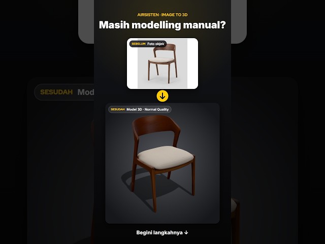 Dari 1 foto jadi model 3D kursi siap pakai | AIRSISTEN