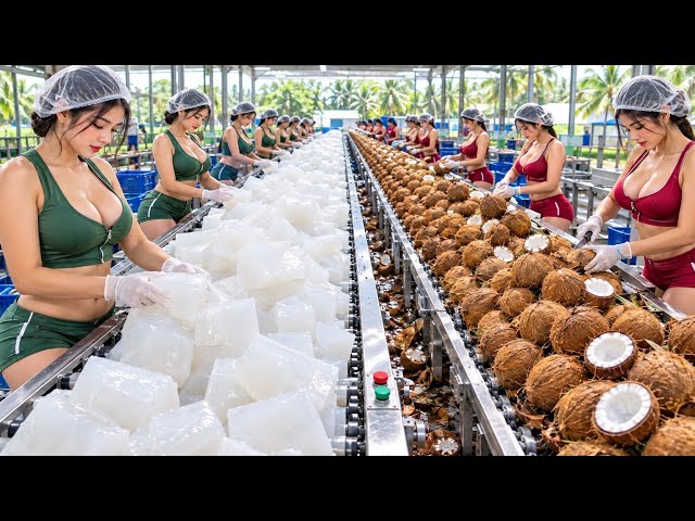 How Millions of Coconuts Become Jelly & Candy! 🥥🍬 (Satisfying Factory ASMR)