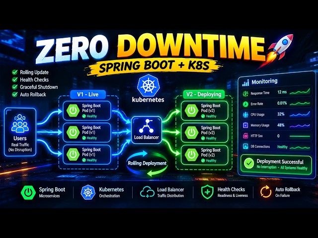 Zero-Downtime Deployment | Spring Boot Production Deployment | Rolling Update & Blue-Green Strategy