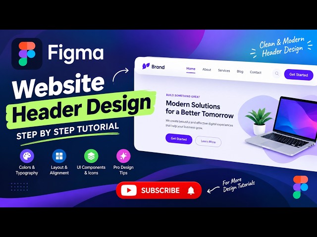 🎨 Figma Header Design Tutorial | Create a Professional Website Header