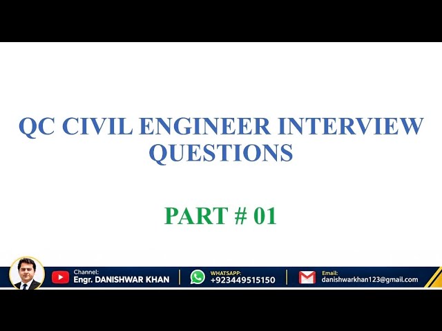 Quality Control Civil Engineering Interview Questions & Answers | QC Engineer Interview | Part 1
