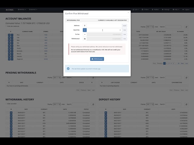 How to Deposit and withdraw funds from Bittrex