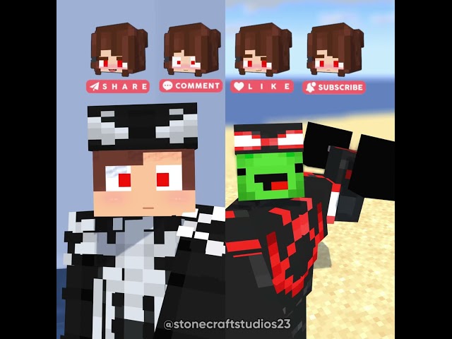 Venom Dark Jj Girlfriend Face Reveal😈🕷️🤯-Minecraft Short Animation #trending #shorts
