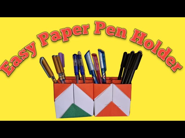 Easy Paper Pen Holder!how to make paper pen holder!Paper pen holder kaise banaye