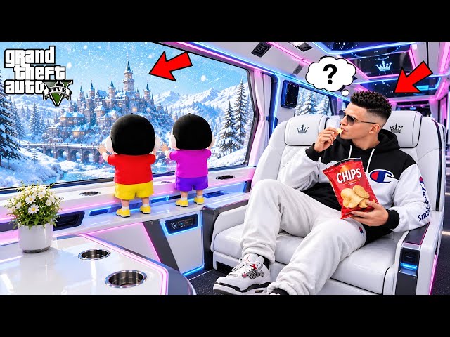 Himawari Took Shinchan & Franklin On a LUXURY BUS Picnic in GTA 5 | JSS GAMER