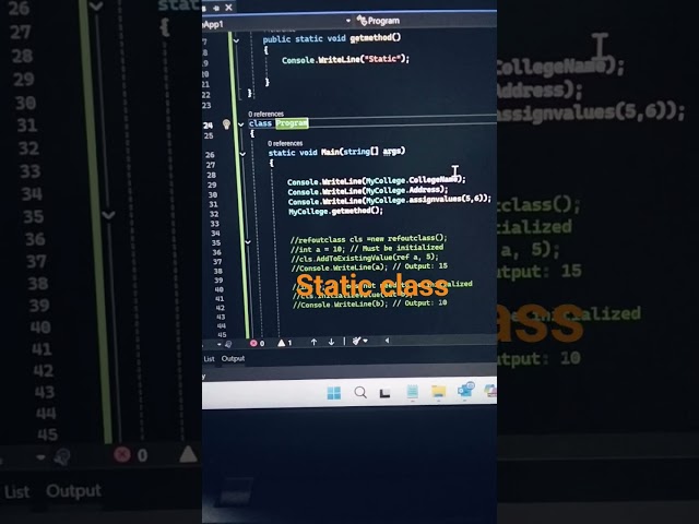 Static class in c# #shortsfeed, c# interview questions and answers