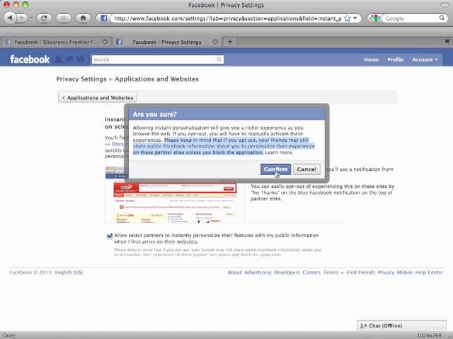 Facebook Instant Personalization Opt OUT - Version 2