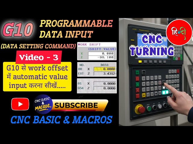 3. Input of Work Offsets & work shift value in CNC Turning Using G10 |  @CNCBASICMACROS