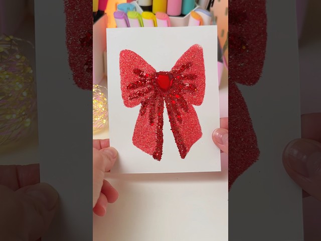 How to Draw a Bow with Glitter 🎀 #shorts #glitterart