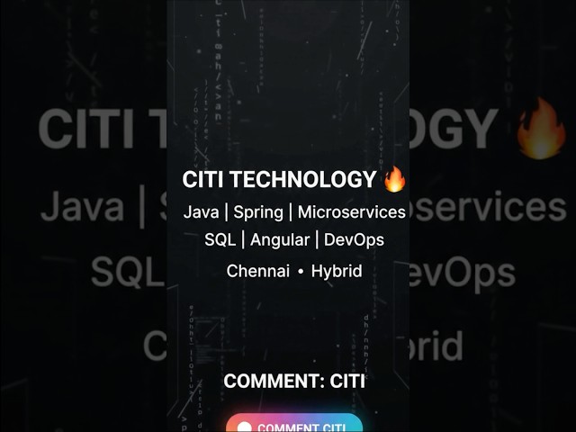 Citi Hiring Java Developers 🚨 | Applications Development Programmer Analyst | Chennai Hybrid | Hire