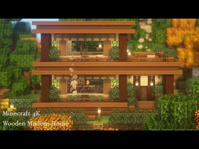How to Build a Modern Wooden House | Minecraft Tutorial 🍄 (#34)