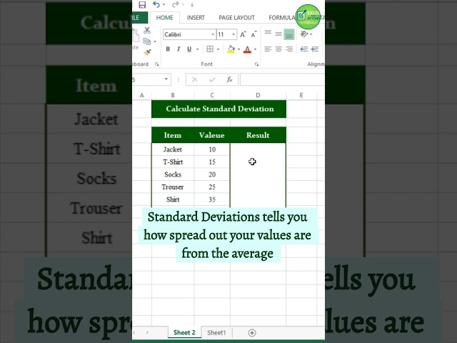 Calculate Standard Deviation in Excel in Seconds!  #excel #deviation #tips #shortcut #formula #short