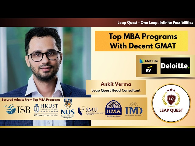 Top MBA Programs with Low GMAT | Webinar Session by Ankit Verma