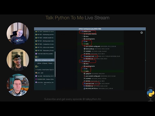 Modern Python monorepo with uv and prek - Talk Python to Me Ep. 540
