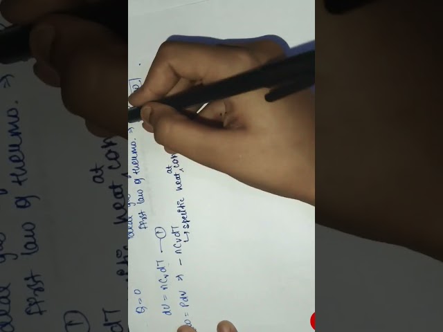 work done derivation of adiabatic process part 1