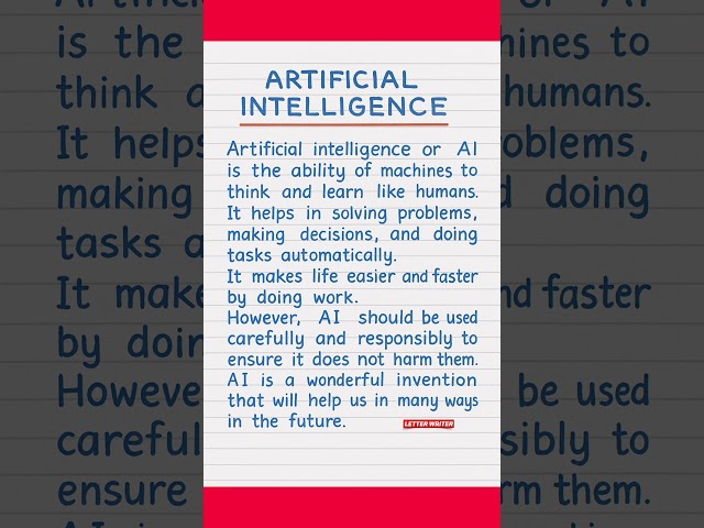 🧠 Artificial Intelligence Essay ✍️