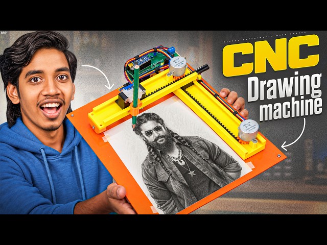 I Built a CNC Drawing Machine That Can Draw ANYTHING! 🤯 | Telugu Experiments | DIY CNC Plotter