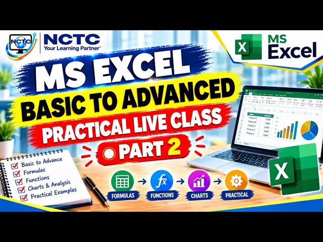 MS Excel Full Course | Excel Basic to Advanced | Practical Excel LIVE Class ( Part 2)