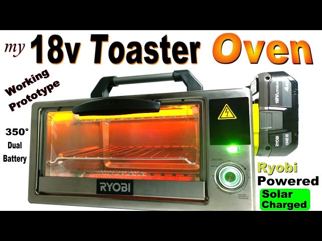 My Cordless 18V Toaster Oven! Portable Lithium Ion Ryobi powered off grid RV travel camping #solar