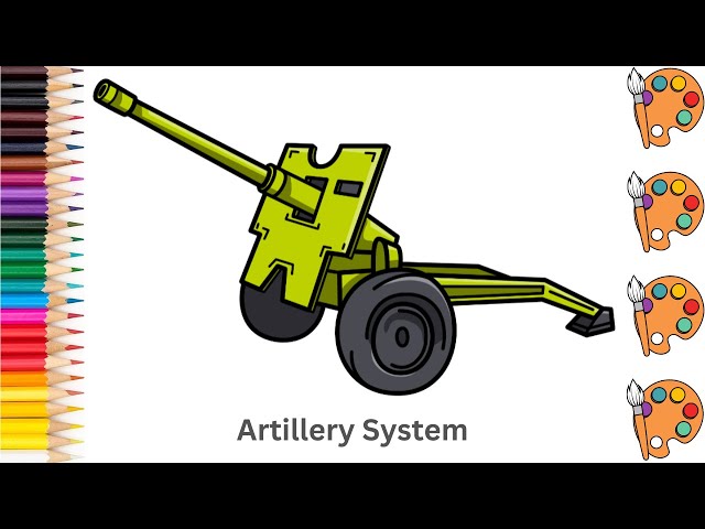 Artillery System - Sketch Art and Paint | Step by step tutorial | Pencil to Palette