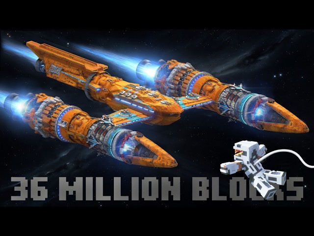 I Built The Largest Spaceship in Minecraft with full Interior [800 Hours Timelapse + Download]