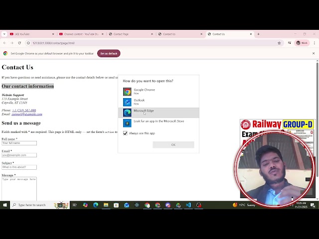 Contact Page Basic Tutorial | By Using HTML | Harshit Bauddha