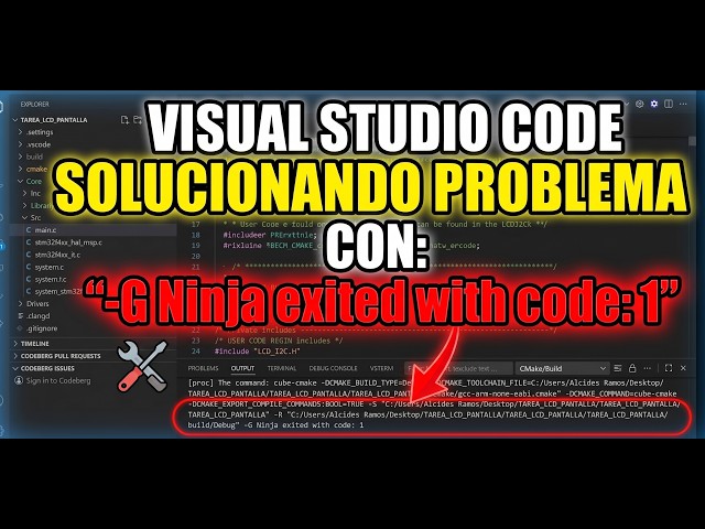 STM32, FIXING THE PROBLEM WITH CODE: -G Ninja exited with code: 1