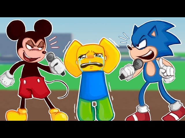 RAP BATTLING as MICKEY and SONIC on ROBLOX VOICE CHAT