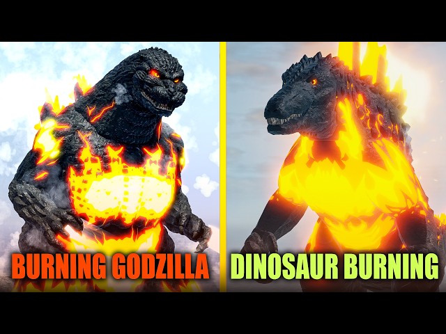 Kaiju Alpha VS Dinosaur Simulator BURNING GODZILLA Detailed Comparison