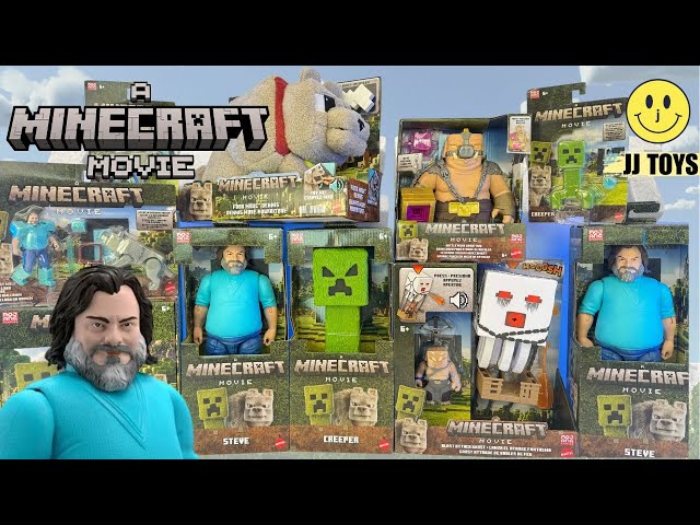Unboxing ALL the MINECRAFT MOVIE TOYS!  Steve, Dennis The Wolf, Creeper, Blast Attack Ghast