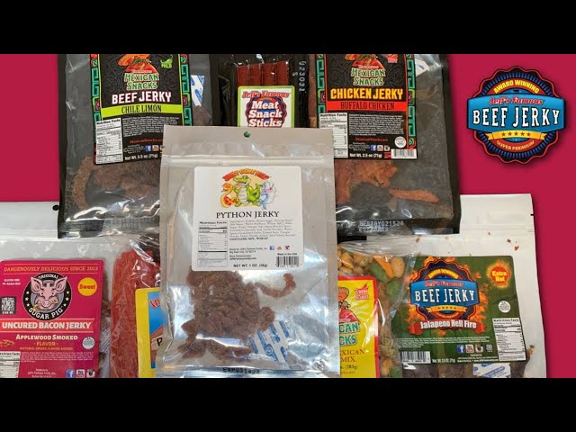 Trying New Jeff's Famous Products, Including Python Jerky!