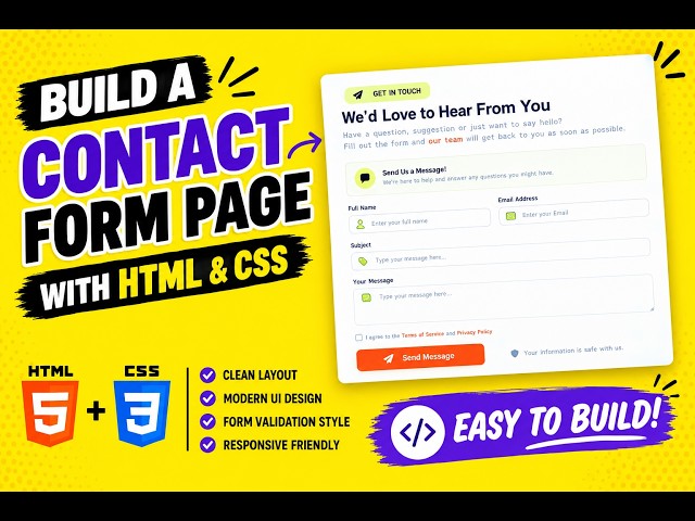Build a Contact Form Page with HTML & CSS