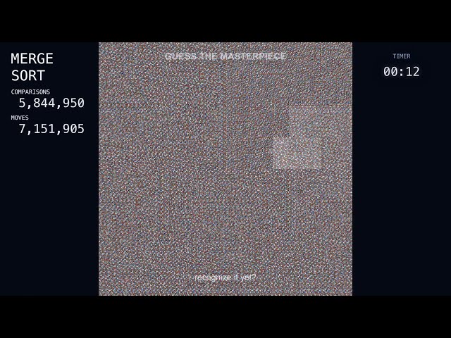 Can You Guess the Masterpiece? — Merge Sort Rebuilds a Famous Painting (4K)