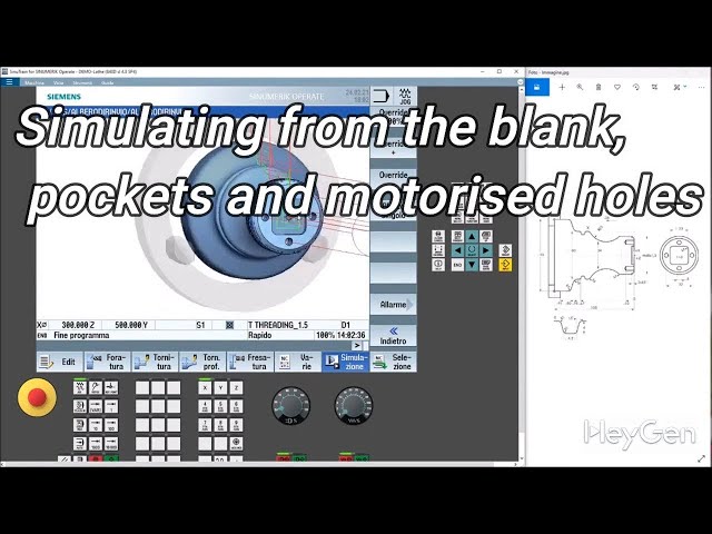 N4 Tutorial ShopTurn Sinutrain #cnc  siemens  Simulating from the blank, pockets and motorised holes