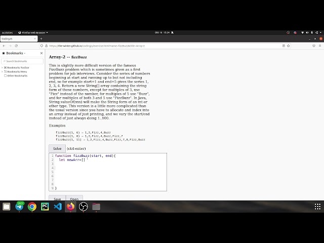 Javascript CodingJs  Array-2 --fizzBuzz  solution