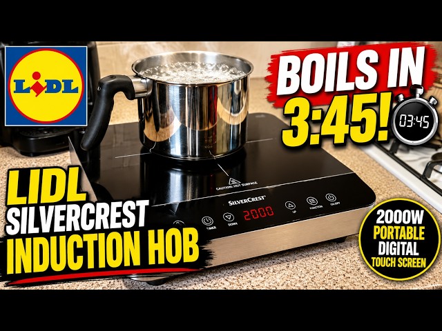 🔥 Lidl Silvercrest 2000W Induction Hob 🍳 Fast Boil in 3.45 Minutes! ⏱️Portable Digital Touch Screen