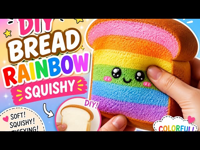 How to Make Viral Rainbow Bread Squishy / Paper craft /Easy craft ideas / art and craft