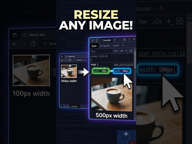 Resize Any Website Image With Inspect Element 📐 #shorts
