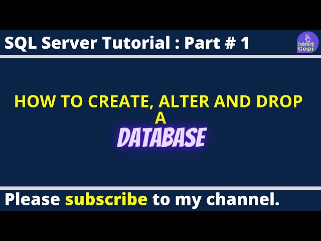 Master SQL Databases: Create, Alter, Drop, and Use Databases | Full SQL Tutorial